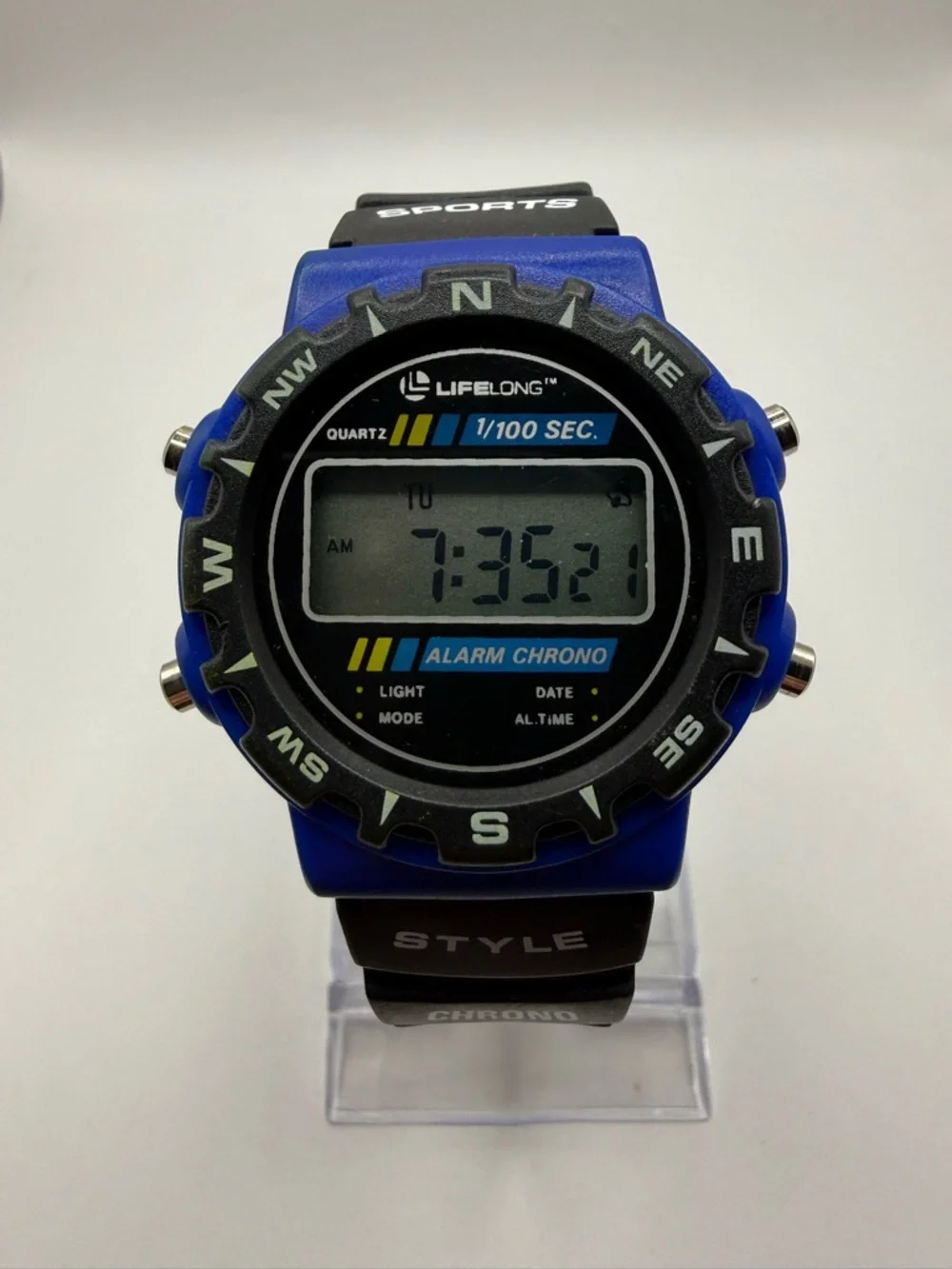 Lifelong Sports Style Digital Watch Alarm Chrono 1/100 Sec. Blue & Black